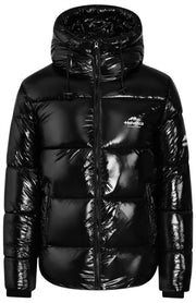 Helvetica Mountain Pioneers Chaqueta de plumas con capucha Viber - Negro