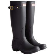 Botas de agua Hunter Original Tall con correa trasera de leopardo - Negro/Beige