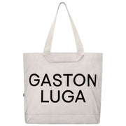 Gaston Luga Bolso Tote de Lona - Crema Nube