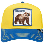 Gorra Trucker Goorin Bros Strong Bear Fab Farm - Azul/Amarillo/Marrón