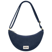Hindbag Bolso Media Luna Andrea - Terciopelo Azul Marino
