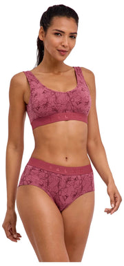 Falke Bralette tipo corpiño con estampado Daily Comfort, paquete de 2 - Rojo