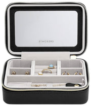 Joyero de viaje de lujo Stackers - Rafia negra