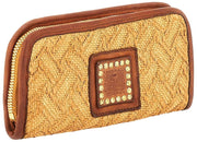 Bolso Campomaggi Veracruz de piel de paja - Beige natural/Cognac Tan