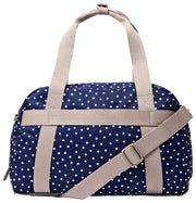 Bolso de viaje Roka Gatwick pequeño de lona reciclada - Lunares azul marino