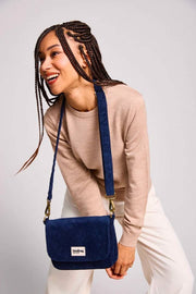 Bolso de hombro Hindbag Margault - Terciopelo Azul Marino