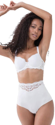 MEY INCREÍBLE Pantalones de cintura alta - White