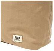 Bolso de hombro grande de lona de algodón Roka Hoxton - Beige Safari