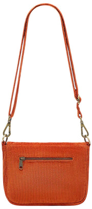 Bolso de hombro Hindbag Margault - Terciopelo Ladrillo Naranja