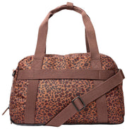 Bolso de viaje Roka Gatwick pequeño de lona reciclada - Mini Leopard Brown
