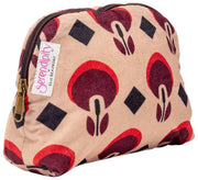 Neceser de terciopelo Serendipity de Elie Beaumont - Coffee Geo Tulip Brown