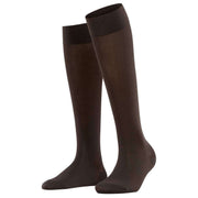 Falke Cotton Touch Knee High Socks - Dark Brown