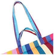 Bolso tote extragrande de lona de algodón grande Marylebone de Roka - Rayas anchas y multicolores