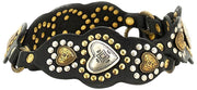 Campomaggi Cinturón de piel con tachuelas y strass - Negro