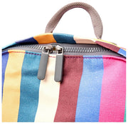 Mochila pequeña de lona de algodón Roka Hampton - Rayas multicolores anchas