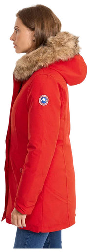 Helvetica Mountain Pioneers Parka con capucha Lilli - Rojo/Natural