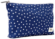 Roka Maida Vale Bolso mediano de lona de algodón - Lunares azul marino