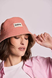 Gorro de pescador Hindbag Bob - Rayas Rojas