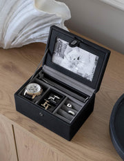 Caja valet fotográfica de lujo Stackers - Negro