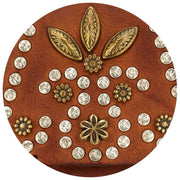 Bolso con soporte para teléfono Campomaggi Siena Stud - Cognac Tan