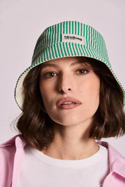 Gorro de pescador Hindbag Bob - Rayas Verdes