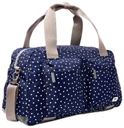 Bolso de viaje Roka Gatwick mediano de lona reciclada - Lunares azul marino