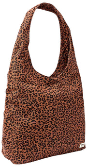 Roka Hoxton Bolso de hombro grande de lona de algodón - Mini Leopard Brown
