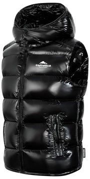 Helvetica Mountain Pioneers Chaqueta con capucha sin mangas Space - Negro