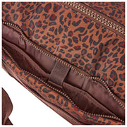 Bolso de viaje Roka Gatwick mediano de lona reciclada - Mini Leopard Brown