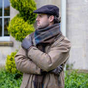 Gorra plana Dents Grafham Herringbone Tweed - Marrón chocolate