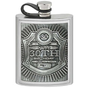 english-pewter-company-6oz-embossed-30th-pewter-hip-flask---silver-34391443
