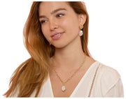 Perlas del Oriente Collar de cadena gruesa con colgante de perlas Keishi - Oro/Blanco