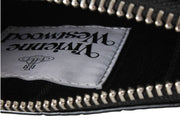 Vivienne Westwood Bolso de mano pequeño con cremallera plana y diseño de cocodrilo - Negro