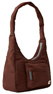 Bolso pequeño Roka Belsize Taslon reciclado - Marrón chocolate