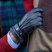 Guantes de cuero Dents Whitchurch Deerskin - Negro