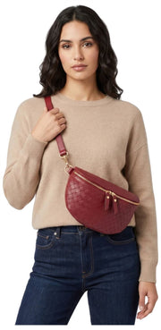 Bolso bandolera tejido Elie Beaumont - Rojo sangre de buey