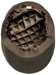Gorra plana Dents Grafham Herringbone Tweed - Verde Bosque