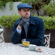 Gorra plana Dents Grafham Herringbone Tweed - Marine Navy