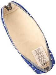 Bolso pequeño de lona de algodón Roka Tate - Lunares azul marino