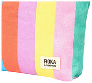 Roka Maida Vale Bolso mediano de lona de algodón - Rayas anchas y multicolores