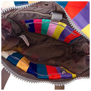 Mochila mediana de lona reciclada Roka Canfield B - Rayas anchas y multicolores