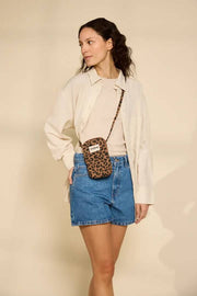Bolso para teléfono Hindbag Bill - Leopard Cinnamon Brown