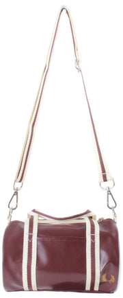 Fred Perry Classic Mini Barrel Bag - Oxblood/Ecru Crema