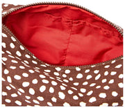 Neceser pequeño de lona de algodón Roka Mayfair - Brown Dot