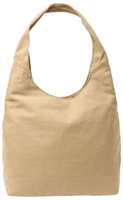 Bolso de hombro grande de lona de algodón Roka Hoxton - Beige Safari