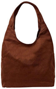 Bolso de hombro grande de lona de algodón Roka Hoxton - Lindt Brown