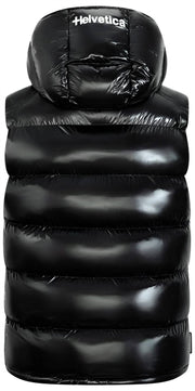 Helvetica Mountain Pioneers Chaqueta con capucha sin mangas Space - Negro