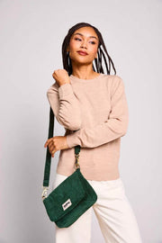 Bolso de hombro Hindbag Margault - Terciopelo Verde Pino