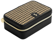Joyero de viaje de lujo Stackers - Rafia negra
