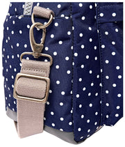 Bolso de viaje Roka Gatwick pequeño de lona reciclada - Lunares azul marino
